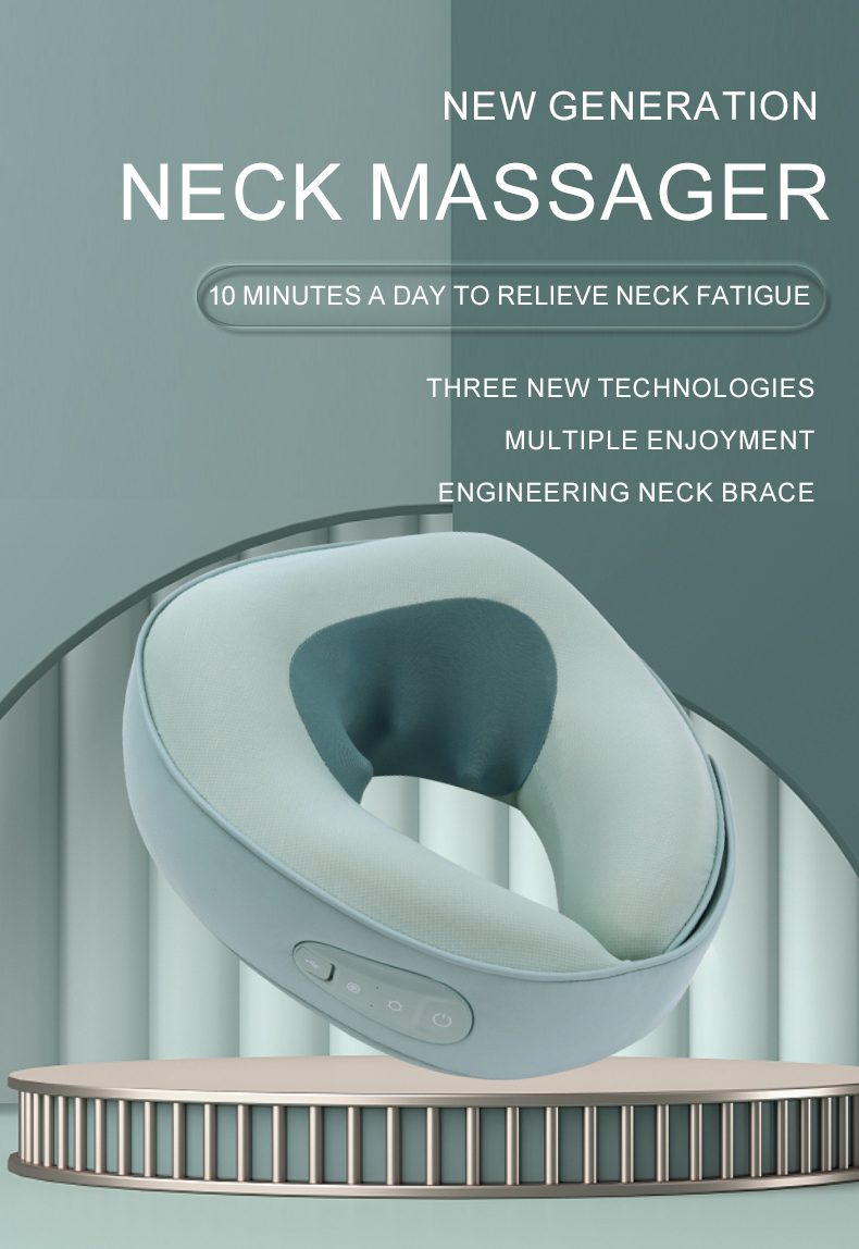 Neck Massager with Heat - Cervical Pillow Deep Tissue Kneading for Back - Rechargeable Cordless 3D Kneading Massage Cushion Relieve Muscle Pain, for Home, Women Ideal Gift (Green)