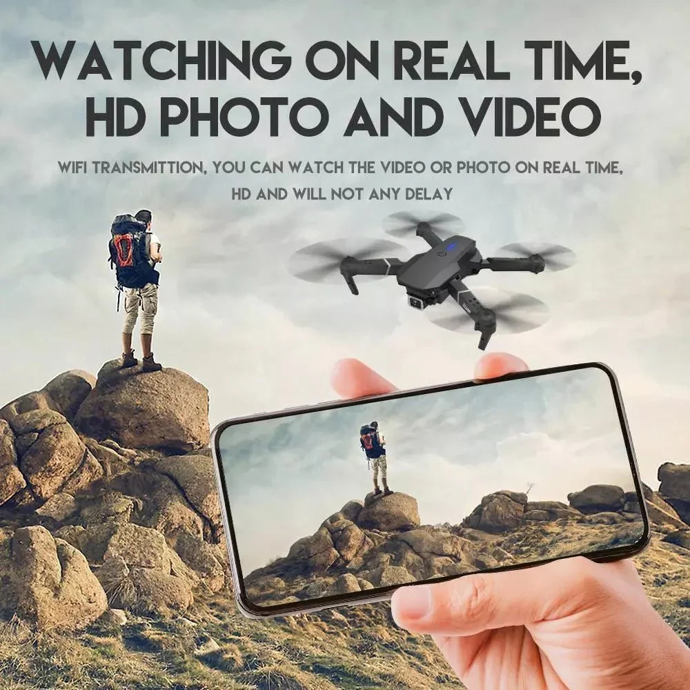 4K GPS Dual HD Camera Drones WiFi Foldable With 3 Batteries by HTT Global