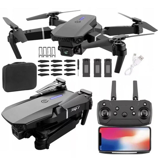 4K GPS Dual HD Camera Drones WiFi Foldable With 3 Batteries by HTT Global