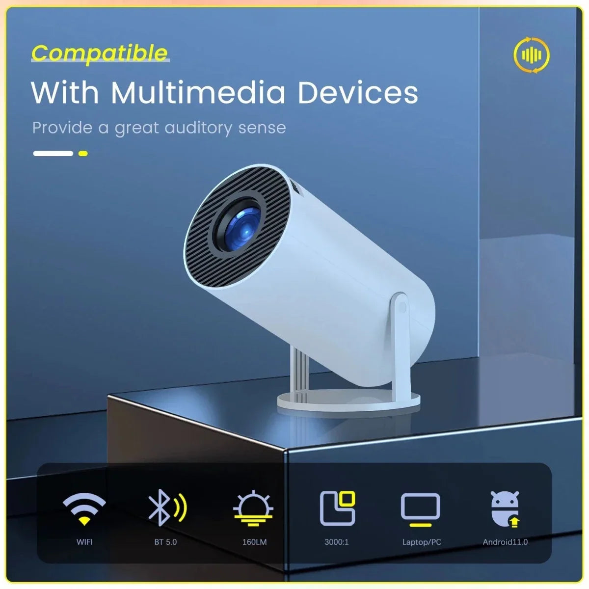 4K Smart Projector with WiFi & Bluetooth