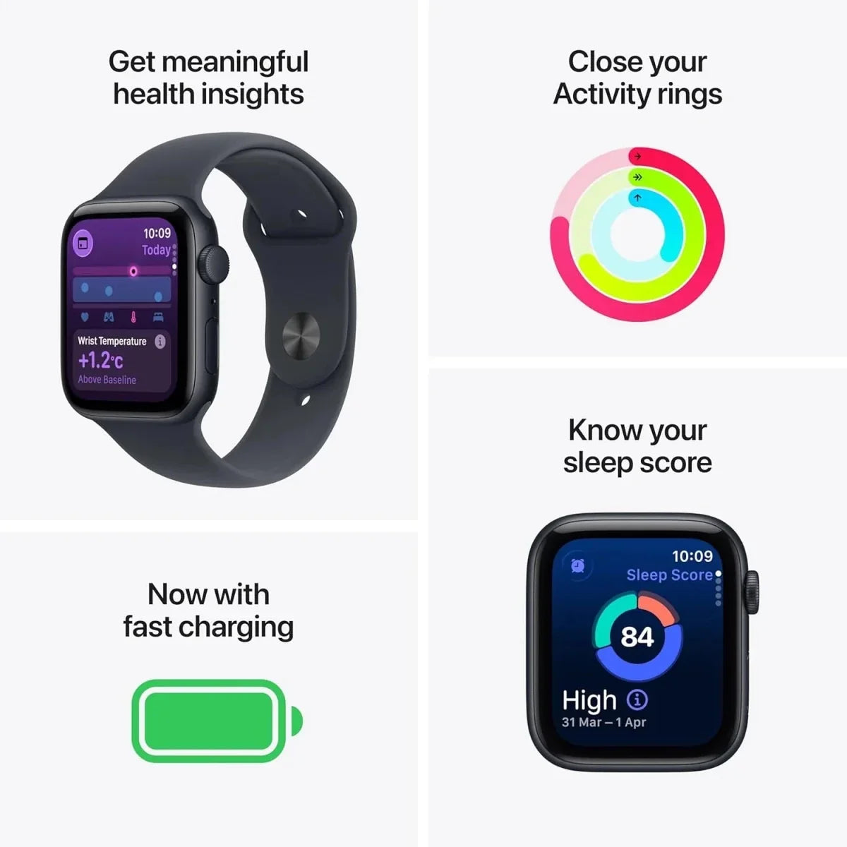 Apple Watch SE 3 (3rd Gen) GPS 40mm – Midnight Aluminium Case with Midnight Sport Band