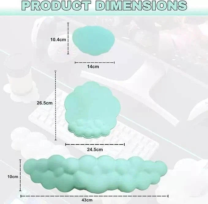 Ergonomic Cloud Wrist Rest Set – Comfort Your Workspace with 3-Piece Memory Foam Support