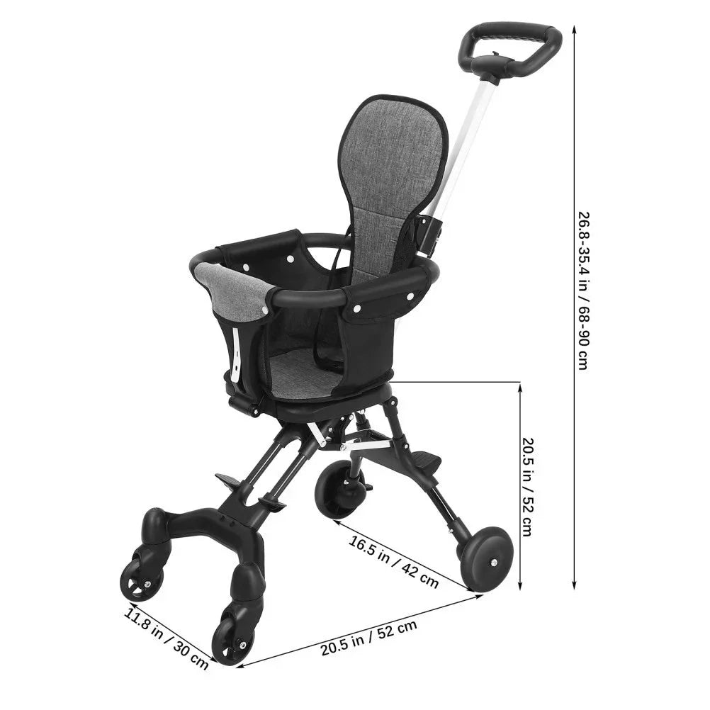 Compact Travel Pram Stroller Baby Lightweight One Hand Fold Buggy Pushchair UK