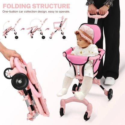 Compact Travel Pram Stroller Baby Lightweight One Hand Fold Buggy Pushchair UK