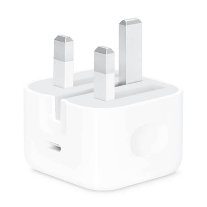 Genuine Apple 20W USB-C Charger Plug – Fast Charging Power Adapter for iPhone 16/15/14/13/12/SE, iPad & AirPods (UK 3-Pin)