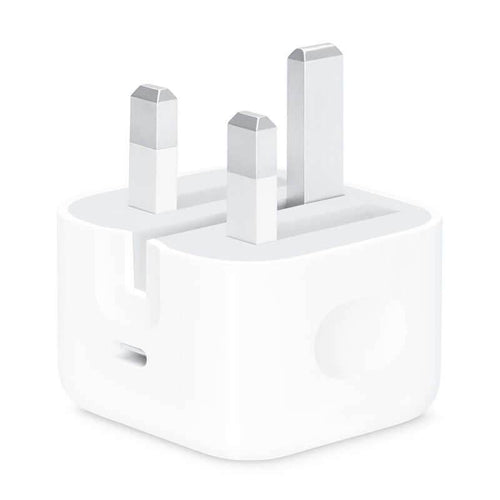 Genuine Apple 20W USB-C Charger Plug – Fast Charging Power Adapter for iPhone 16/15/14/13/12/SE, iPad & AirPods (UK 3-Pin)