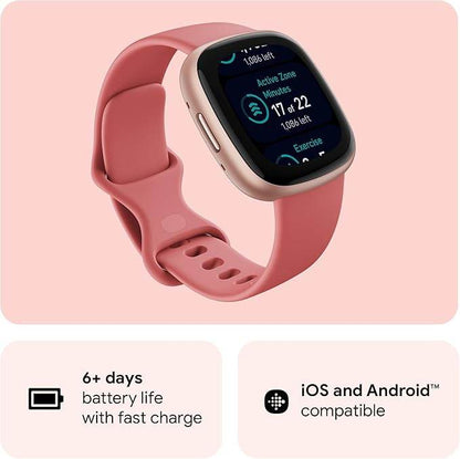 Google Fitbit Versa 4 Fitness Smartwatch – Built-in GPS, 6+ Day Battery, 40+ Exercise Modes (Black/Graphite)