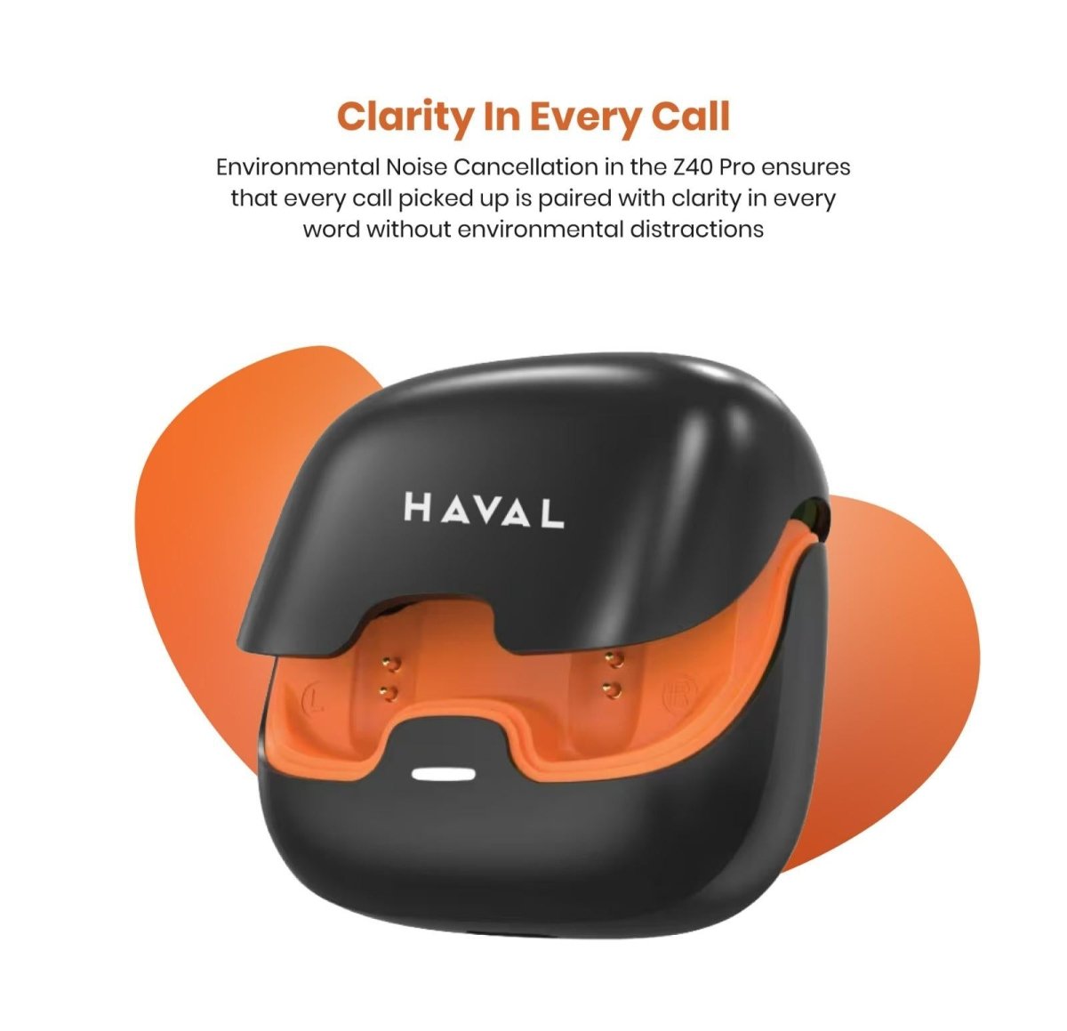 HAVAL Z40 Pro Wireless Earbuds, 4 ENC Noise Cancelling Mic,100h Playtime, Bluetooth 5.4 & IPX5 Waterproof,