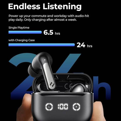 Havit Active Noise Cancelling Wireless Earbuds – LED Power Display, ANC, 30H Playtime