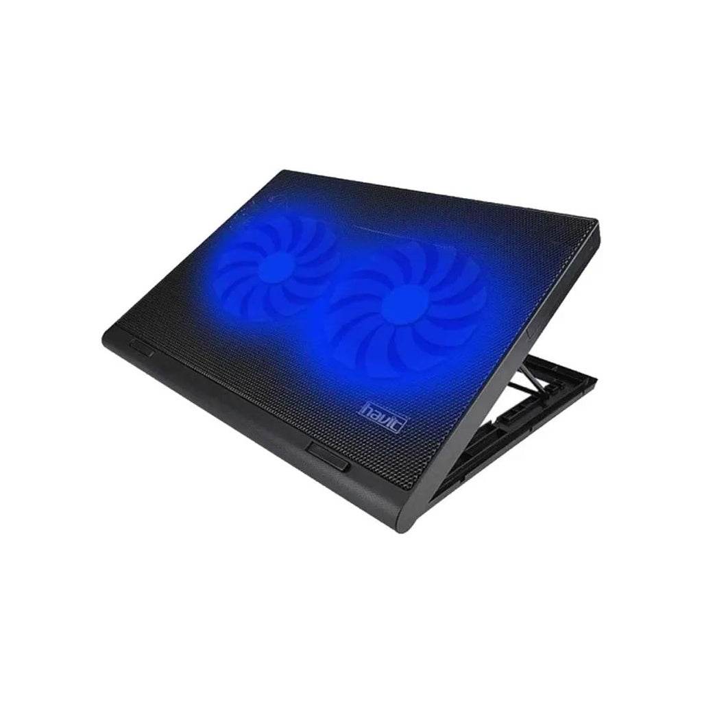 Havit F2035 Laptop Cooling Pad – Dual 140mm Fans, Blue LED, Ergonomic Stand (14"-15.6")