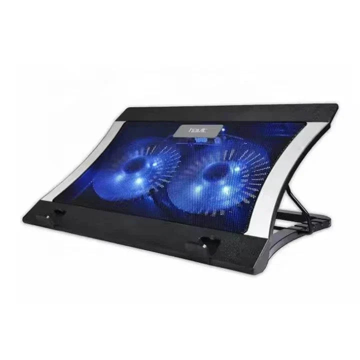 Havit F2051 Gaming Laptop Cooling Pad – Dual 140mm Fans, RGB Lighting, Ergonomic Stand (12"-17")