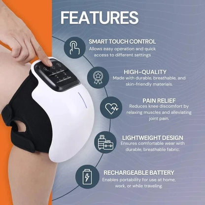 Massager with Heat, Cordless, Vibration, Knee Massager Joint Pain Relief, Electric Knee Brace Support Wrap for Home Office Use, Gifts for Women,Men, Mom,Dad