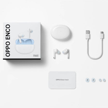 OPPO Enco Free2i True Wireless Earbuds – Active Noise Cancellation, Bluetooth 5.2, Personalized Sound, 30-Hour Playtime (White)