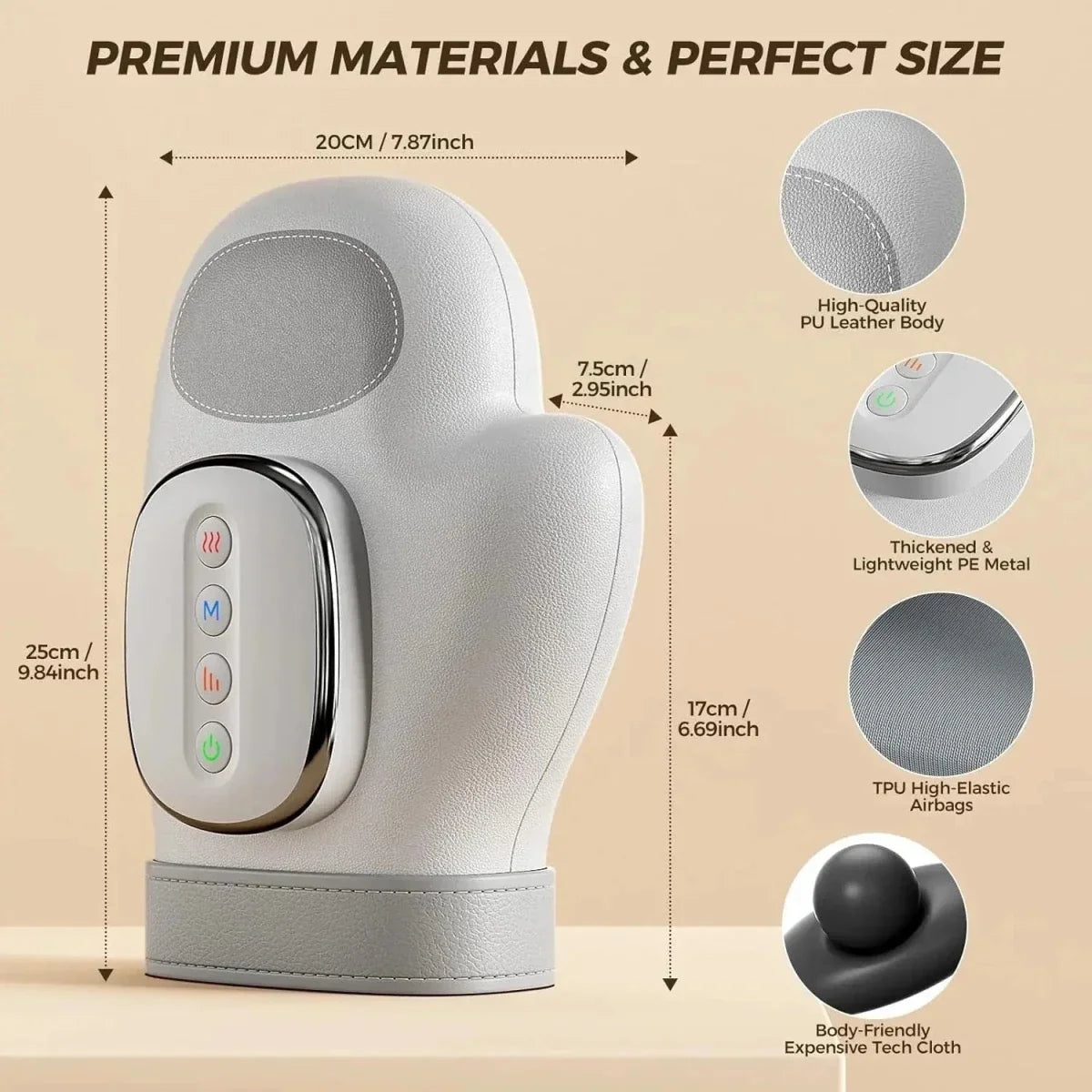 Smart Hand Massager with Heat – Airbag Compression,