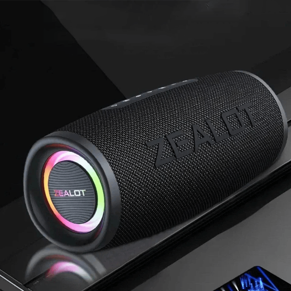 ZEALOT S56 40W Portable Bluetooth Speaker – 8000mAh Battery, IPX6 Waterproof, RGB Lights