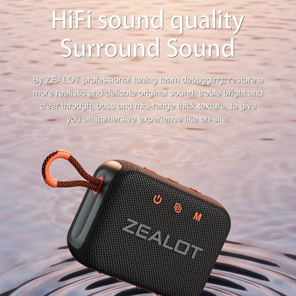 ZEALOT S75 Waterproof & Sandproof Beach Speaker – HiFi Stereo Sound, Rugged Outdoor Design