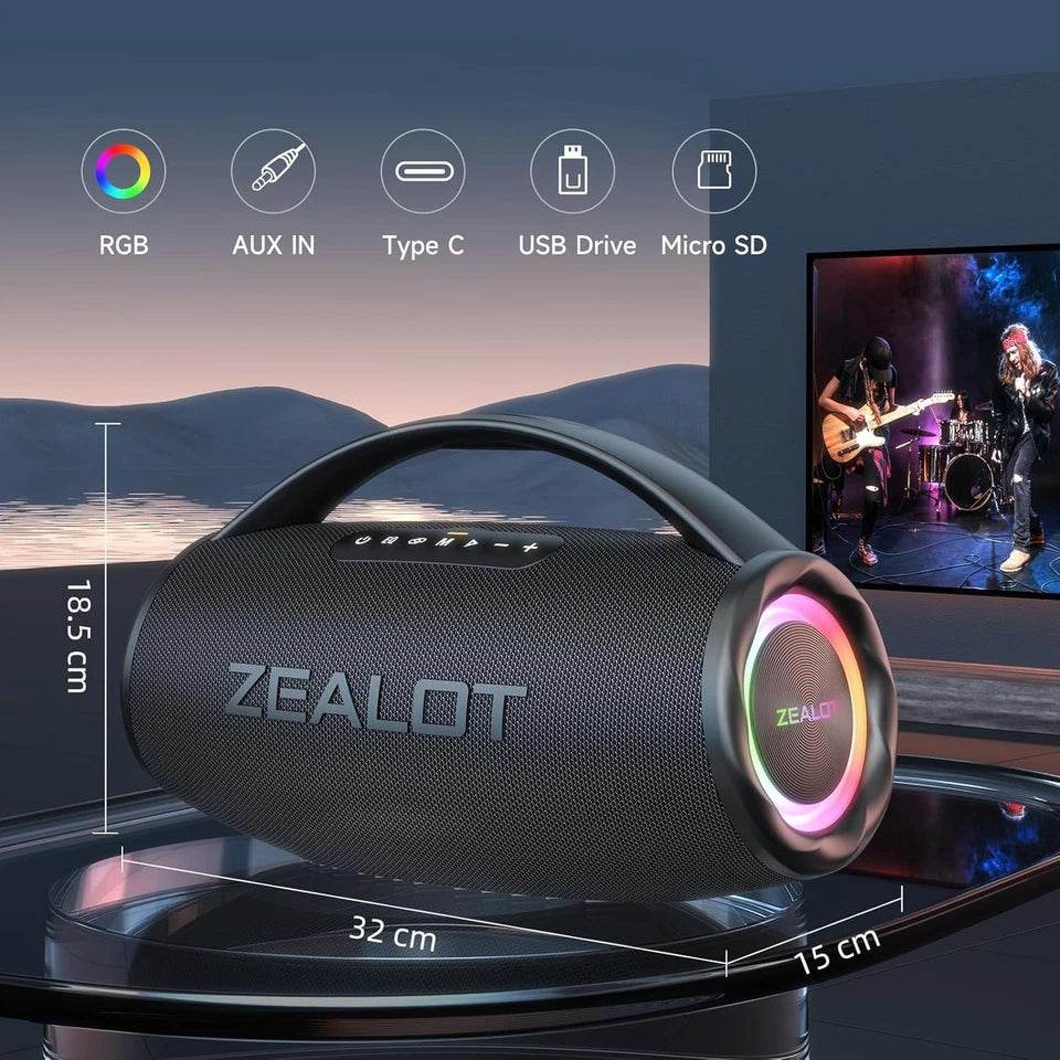 ZEALOT S97 Portable Bluetooth Speaker – 80W High Power, 3 EQ Modes, IPX6 Waterproof