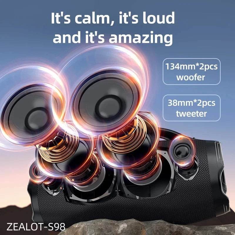ZEALOT S98 Portable Party Speaker – 160W High Power,